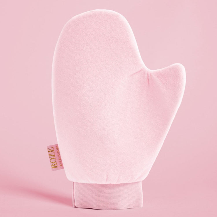 różowa rękawica do aplikacji samoopalacza roze avenue