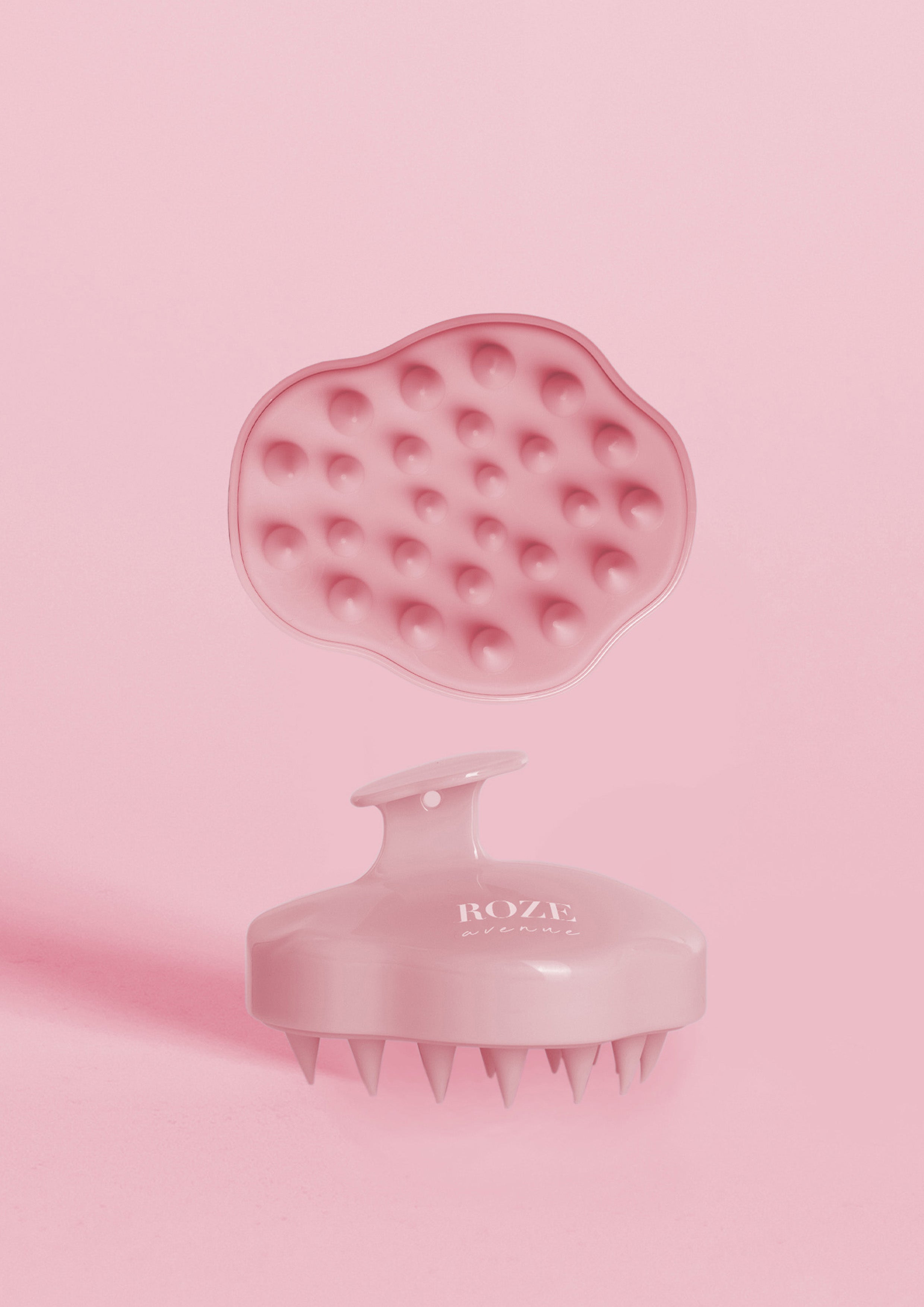 szczotka do masażu skóry głowy widok z boku i od dołu